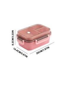 1pc Microwaveable Double-Layer Compartment Lunch Box With Handle For Women & Men, Students,Set Of Utensil , Bento Lunch Box, Microwavable,Leak Proof, Food Container(Pink),Back To School Christmas For Holiday Gift Giving
