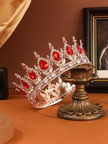 1 Peça Tiara de Luxo com Design de Coroa de Strass para Mulheres, Adequada para Decoração de Casamento, Festa, Concurso, Cerimônia, Dança, Desfile de Moda, Decoração Floral, Festa de Aniversário, Decoração de Natal, Acessórios do Dia dos Namorados - Ouro rosa + ouro artificial - Visão 13