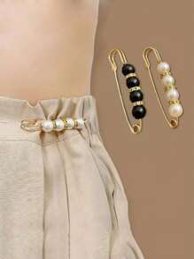 2 Pezzi Cintura di Vita Elegante da Donna con Fibbia Decorata da Finti Perle, Adatta per Uso Quotidiano
