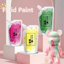 XIAJIAER 夏加尔多彩流体丙烯颜料 100ML/300ML/1L 袋装美术用品绘画颜料流体艺术流体颜料 - 彩色 - 查看 5