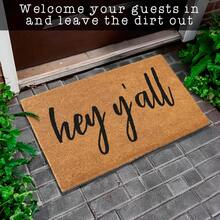 Hey Y'all Welcome Door Mat Floral Doormat Flower Print Welcome Mat For Front Door, Indoor, Outdoor Entrance Hello Floor Mat Non Slip Welcome Rug Home Decor Housewarming Gift Home Bathroom Decor Floor Carpet Outdoor Rug Door Mat Fall Decor Bathroom Accessories Back To School Entryway Decor - Y'all1 - View 2
