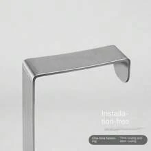 1pc Stainless Steel Telescopic Door Hook, Bathroom Hook, Living Room Hook, Bedroom Hook Kitchen Hanging Accessories Set