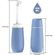 400 ml bidet podróżny przenośny, butelka do higieny osobistej do pielęgnacji poporodowej, z pokrywką, szczelna, do mycia pupy dziecka (niebieska)