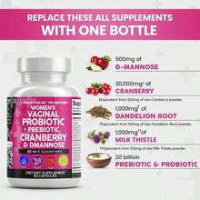 Clean Nutraceuticals Vag Probiotics For Women +Prebiotics 20 Billion Cranberry Pills W D-Mannose500 Mg For Urinary Tract Health PH Balance - ForVag Health Supplements Pills-2Pack - 3pcs - 查看 5