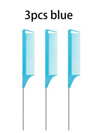 1 pièce Peigne démêlant en acier inoxydable professionnel, fabriqué en plastique ABS antistatique, brosse à cheveux multifonctions convenant aux cheveux normaux ou emmêlés, idéale pour le salon, l'usage domestique, les voyages et l'été, disponible en différentes couleurs
