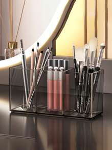 1pc Acrylic Transparent Desktop Makeup Brush Holder, Organizer Display Stand, Square Pen Holder, Home Decor, Suitable For Bathroom, Office Supply Storage Box Bag, Bags, Makeup Bag, Vanity, Travel, Make Up Bag, Organizer, Storage, Travel Essential, Makeup Organizer, Makeup Bags, Toiletry Bag, Desk Organiser, Cosmetic Bag, Makeup Pouch, Make Up Organizer, Vanity Accessories, Make Up Pouch, Make Up Bags, Jewellery Box, Pouch, Makeup Brush Holder, Brush Holder, Perfume Organiser, Pouch Bag