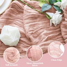 1 PC Table Runner Rust Gauze Rustic Cheesecloth For Wedding Boho Bridal Shower Birthday Thanksgiving Party Christmas Decoration