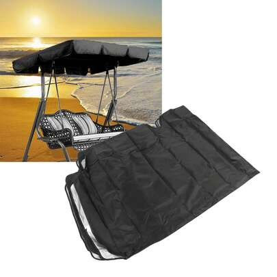 1 Copertura impermeabile per sedia a dondolo, nera, 3 posti, 190x132x15 cm, per giardino, patio e terrazza offre un'eccellente protezione dal sole, ombra e privacy