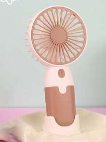 1 pieza Ventilador portátil y mini USB, color de macarrón, apariencia elegante, flujo de aire fuerte, bajo nivel de ruido, 5M de distancia de enfriamiento, adecuado para verano, campamento al aire libre, viaje, playa, oficina y escuela - Multicolor - Ver 10