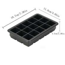 1pc, Silicone Ice Cube Tray, Each Tray Easily Releases 15 Square Ice Cubes, Reusable, Suitable For Fridge, Chocolate, Juice, Large Ice Cubes,(4 Grids/6 Grids/8 Grids)
