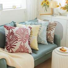 1pc,Royal Blue,Palm Leaf Pillowcase(Without Filling),45*45cm,Suitable FolSofa,Couch, Bed, Car, Chairs,Window Seats,Loveseat,LivingRoom,Bedroom, Floor, Bench.Office, Cafe Etc.