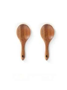 1 pieza/2 piezas Cucharones de arroz de madera de ciprés, espátula para arroz de mango corto estilo japonés, cucharas de cocina de madera, cuchara para servir arrocera, antiadherente para arroz