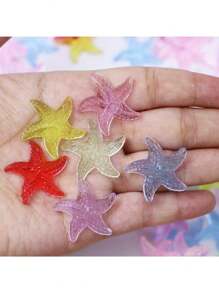 12pcs Colorful Starfish - Made Of Plastic, Oval Shaped, Suitable For Whiteboard And Fridge Decoration For Kitchen & Office, Ocean Themed Home Decor, Office Supplies| Starfish Magnets| Plastic Magnets, Magnetic Decorations