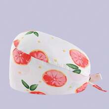 1 Stück Damen Kappe aus Baumwolle-Polyester-Material mit Ditsy Blumen, Herz- und Tiermuster V-Ausschnitt, antibakteriell und staubgeschützt, geeignet für Krankenschwestern, Kosmetiker, Reinigungspersonal in medizinischen Einrichtungen und Haushaltsreinigung - Verschiedenfarbig - Übersicht 14