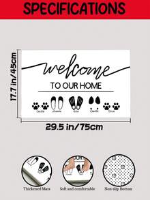 个性化迎宾垫，定制家庭和宠物门垫，印有名字，可爱的猫狗图案，适合乔迁贺礼，家居装饰，房间装饰，适合入口门廊、露台或门阶，适合宠物爱好者的完美礼物，独特实用的迎宾牌，适合他或她，用定制人物突出您的家庭，防滑表面，易于清洁的室内外地毯，时尚乔迁必备品，开学季