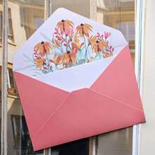 6pcs Elegant Floral Pattern Envelopes, Floral Design Suitable For Love Letters, Wedding Invitations, Invitation Cards, Love Letter Envelopes Back To School - Multicolor - View 5