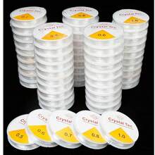 1Roll 0.5-1.0mm Handmade DIY Crystal Clear Elastic Stretchy Thread For DIY Beading, Jewelry Making, Handmade Craft Supplies - Perfect For Wearing Crystal Beads Agate Jade Bracelet Bracelet