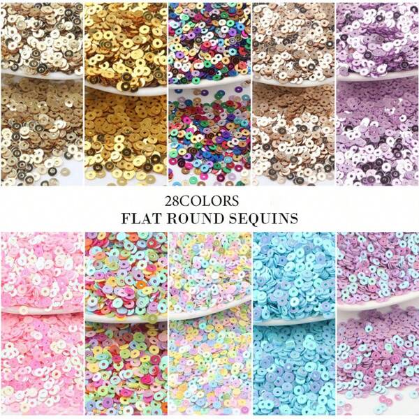 6000 pièces Paillettes arc-en-ciel lâches rondes de 3 mm pour artisanat, broderie, couture, décorations de mariage, robes, pinces à cheveux, chaussures, bijoux, DIY, accessoires faits main 20g