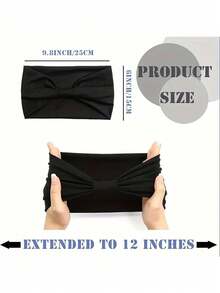 Headbands For Women African Boho Wide Hairband Headband Knotted Head Wraps Turbans Hair Accessories - Black - View 6