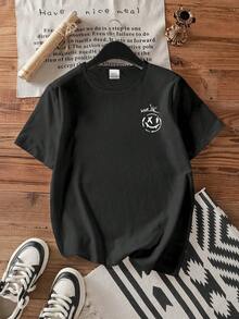 女款街头滑板图案双面印花圆领短袖T恤女款夏季上衣图案T恤 - 黑色 - 查看 2