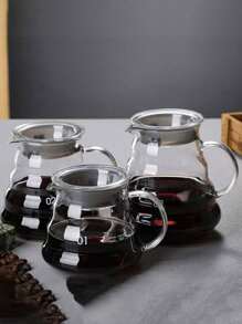 1pc Heat-Resistant Glass Pot Set, Manual Drip Coffee Maker, Filter Coffee Sharing Pot, Thick Glass Chahai Cup Back To School