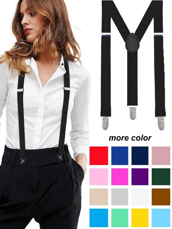 Women Suspenders,2.5mm Y Back Style Suspender ,Comfortably Adjustable Elastic Straps And Metal Clips