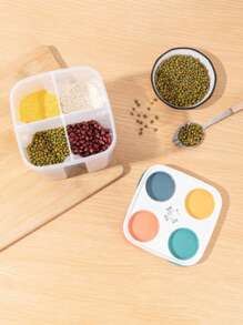 [Premium Food Storage - Perfezionismo, 3 Stili di Contenitori per Alimenti per la tua Scelta] 1 pezzo Contenitore di Stoccaggio per Alimenti in Plastica Sigillato con Scomparti Multipli, Barattolo per Conservazione Alimenti, Adatto per l'Organizzazione in Cucina, Può Essere Utilizzato per Conservare Cereali, Grani, ecc. Multi-Funzione Contenitore per Alimenti - Organizzatore Portatile a 4 Scomparti/2 Scomparti, Adatto per Spezie, Snack e Frutta - Scelta Perfetta per Casa, Ristorante, Ufficio, Feste e Regali, Colore Casuale
