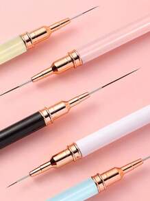 Set de 5 brochas profesionales de delineador de esmalte de uñas, 5 brochas pequeñas para técnicas de diseño de esmalte de uñas, línea fina, raya, de Body ajustado de 7/9/11/15/20mm, lápiz para dibujar en uñas (Negro)