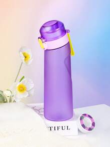 1 pièce Bouteille d'eau parfumée, bouteille avec un pod de saveur aléatoire, bouteille à eau 0 sucre 0 calorie avec paille pour l'extérieur, tasse étanche - convient pour la salle de gym, la course, la bouteille d'eau de sport