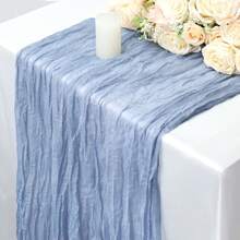 3pcs/Set Light Purple Cheese Cloth Table Runners 35x157 Inches Bohemian Sheer Lavender Cheese Cloth Rustic Transparent Tablecloth, Ideal For Wedding, Bridal Shower, Celebration, Birthday Party, Holiday, Banquet