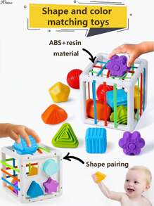 1 Pc Baby Stacking Toy, Color & Shape Learning, Hand Coordination Exercise, Grabbing Stimulation, Early Education Stacking Toy, Christmas & Halloween Gift, (Accessories Details, Textures & Colors Are Random)