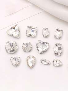 10 件玻璃爪水钻心形水晶 DIY 装饰鞋/配饰 - 無色 - 查看 8
