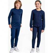 Unisex Second Skin Thermal Pants For Girls And Boys, Children And Youth, Size 1 To 16 - 藏蓝色 - 查看 6