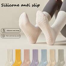 Calcetines de yoga antideslizantes con agarre de silicona para mujeres - Calcetines transpirables para pilates y danza (1 paquete)