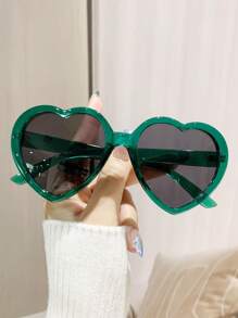 1 pièce Lunettes de mode vintage en forme de cœur Y2K, pour les vacances, les fêtes et les rassemblements, pour les vacances d'été à la plage, l'extérieur et les voyages