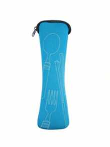 Bestecktasche, Reißverschlusstasche für Besteck aus Edelstahl, Essstäbchen, tragbare Reisetasche in Mehrfarben, wiederverwendbare Bestecktasche, perfekt für Outdoor-Reisen, Camping, Büro, isolierte Lunchbox, Lunch-Tragetasche für Frauen und Mädchen, Schulmaterial (nur Tasche, Messer und Gabel nicht enthalten)