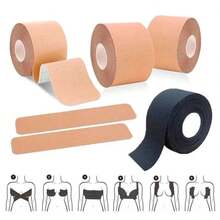 Adhesive Bra Roll Breast Lift Tape Invisible Boob Tape - Màu be - Xem 4