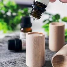 6 pièces Diffuseur d'arôme en bois naturel de conception minimaliste - 4,3 cm. Convient pour la maison, le bureau et les produits automobiles. Diffuseur d'arôme en bois clair - Décoratif en bois massif portable avec fonction de répulsif à moustiques, diffuseur d'arôme, brûle-encens