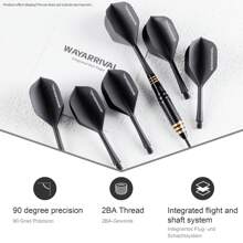 WayArrival WAYARRIVAL Integrated Dart Flights And Shafts - 6 Pack PP Material 2BA Molded Flights With Stems, Durable & Lightweight Design For Enhanced Performance​