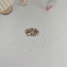 1pc Lace Embroidered Table Placemat, Decor Pad For Furniture, Photography Prop - Multicolor - View 32