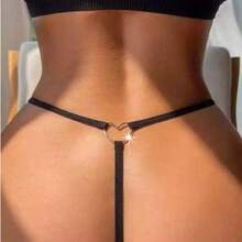 Sexy Low-Rise Thong Panty With Heart Design - 白色 - 查看 3