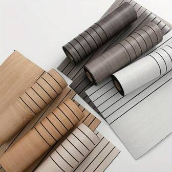 1 卷 3D 复古奢华欧式木纹即撕即贴壁纸，3D 哑光条纹表面，防水 PVC 树脂可移除无缝墙纸，厨房防油可水洗瓷砖贴纸，浴室淋浴墙板，家具翻新材料，适用于卧室、客厅、浴室、厨房和其他墙壁，家居装饰