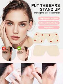 24 miếng băng dính tai vô hình, băng hỗ trợ không gây dị ứng cho cosplay và định hình khuôn mặt - Băng chỉnh sửa dọc trong suốt dành cho cả nam và nữ, băng nâng tai bằng silicon ít gây dị ứng vô hình - băng nâng tai trong suốt chống chảy xệ, thích hợp cho cosplay, nhập vai và tiệc tùng, miếng dán hỗ trợ không mùi để định hình khuôn mặt - Nhiều màu - Xem 1