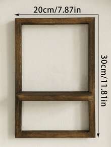 1 pieza Estante flotante cuadrado, estante de pared flotante rústico de madera, apto para montaje en pared, decoración de estante de pared enmarcado, moderna exhibición colgante de plantas, estantería de almacenamiento para sala de estar, dormitorio, baño, oficina en casa