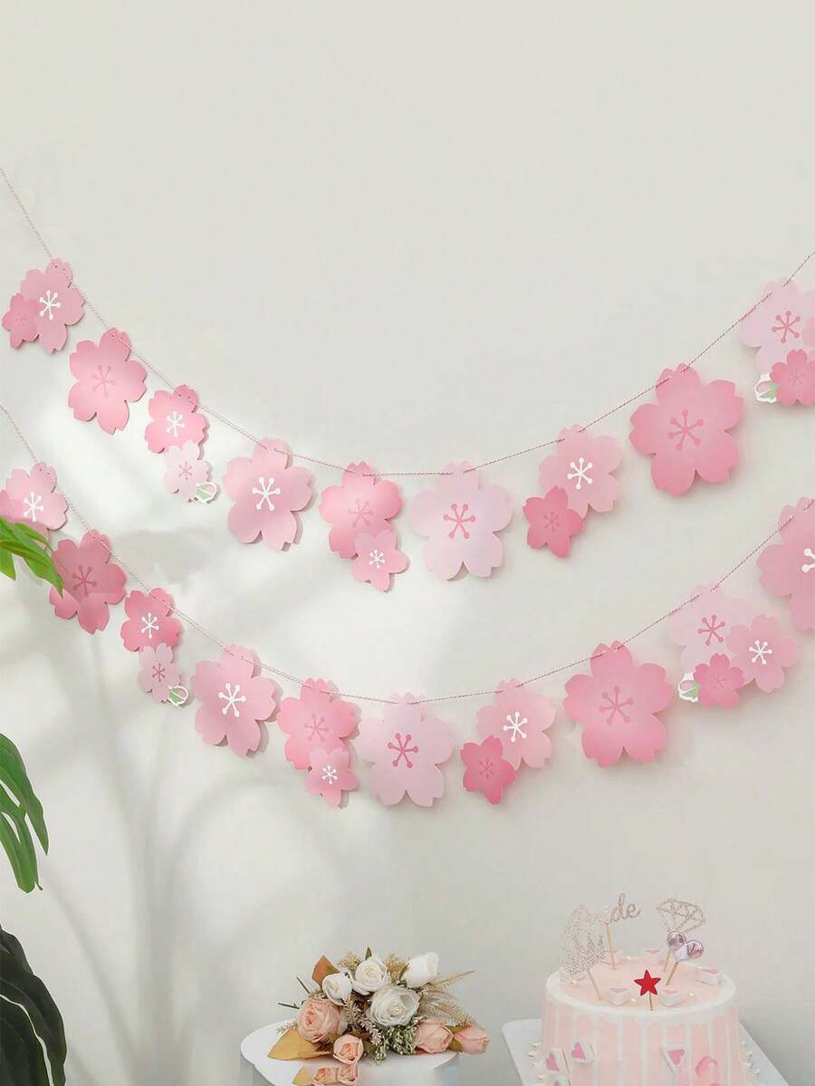 纸樱花横幅，生日派对挂饰 - 彩色 - 查看 1