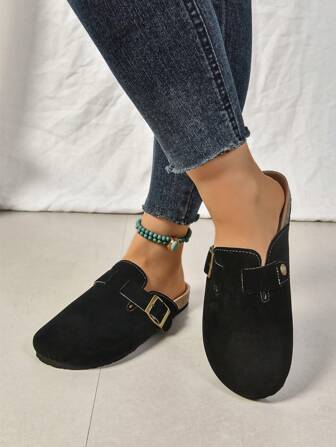 男女通用一脚蹬穆勒鞋，包头复古可爱款，软底百搭，春夏