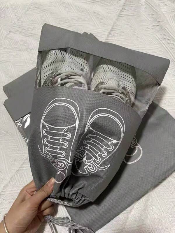 5pcs Shoe Storage Bag, Dustproof And Moisture-Proof, Drawstring Bag, Student Dormitory, Shoe Bag, Travel, Self-Sealed Shoe Bag