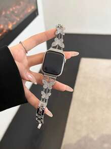 Bracelet papillon doré, bracelet en métal compatible avec de 38/40/41/42/44/45/46/49 mm, compatible avec les modèles Ultra/S10/9/8/7/6/5/4/3/2/1
