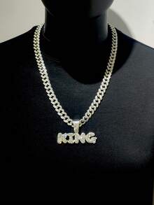 Europe And America Hip Hop Pendant Necklace Jewelry Letter KING Pendant With Cuban Chain Cool Men Gift - Pendant Necklace - View 13