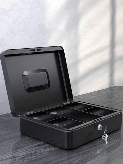 Beemyi手提げ金庫 ダイヤル付 家庭用 小型 キャッシュボックス キャッシュメイトA5サイズ 会計 オフィス ミニ金庫 貯金箱 スチール製 家庭用 手持ち金庫 セキュリティボックス [black]